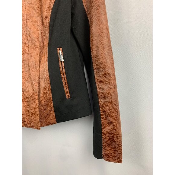 G By Giuliana Womens Faux Leather & Polyester Colorblock Jacket S - Picture 3 of 6